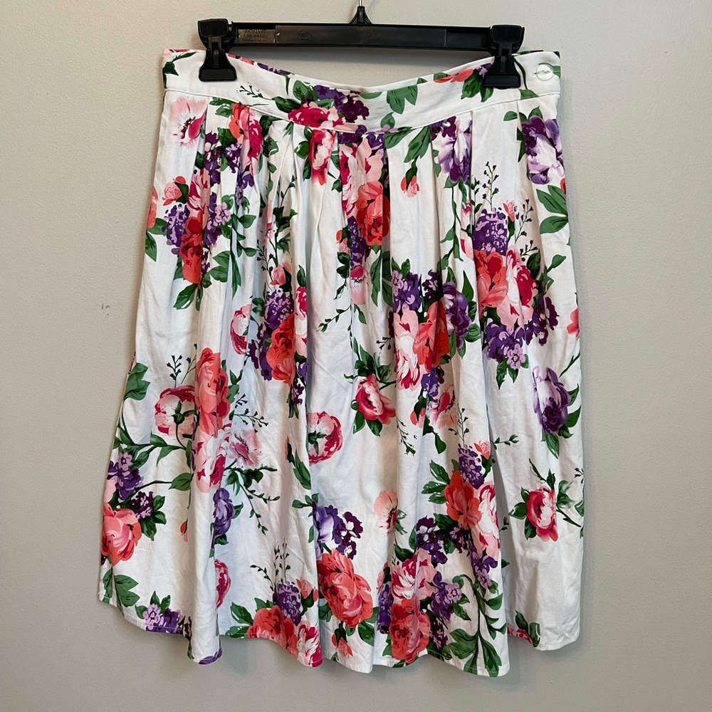 Vintage Grace Karin Floral A Line Pleated Skirt